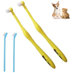 Pet Toothbrush with Micro Nano Bristle for Small Breed Dogs and Cats