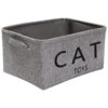 Pet Toy and Blanket Storage Basket with Collapsible Design and Handles