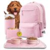 Pet Travel Bag with Multiple Compartments for Dog Camping Gear and Supplies