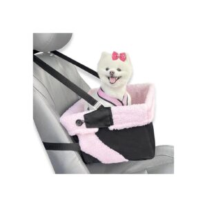 Pet Travel Carrier Bed for Small Dogs Up to 18 Pounds with Safety Seat Belt Tether