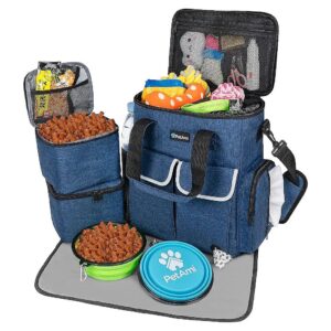 Pet Travel Companion Kit - Food and Supply Storage, Feeding Mat, and More