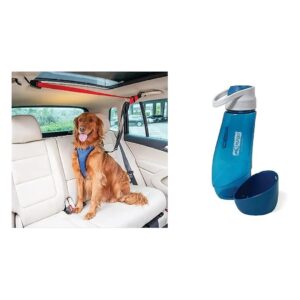 Pet Travel and Safety Bundle - Car Zipline and Water Bottle for Dogs