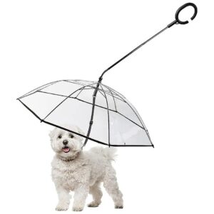 Pet Umbrella for Small Dogs, Adjustable Leash, Rainy Day Essentials, Easy Training