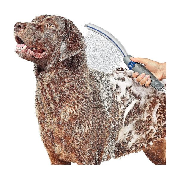 Pet Wand Pro Dog Shower Attachment with 8-Foot Flex Hose for Indoor and Outdoor Use