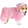 Pet Warm Hoodies Pink Pig Costume for Small Dogs and Cats XL Size