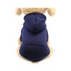 Pet Warm Sweater with Pocket Navy Blue XS Small Dog Hoodie for Medium Breeds