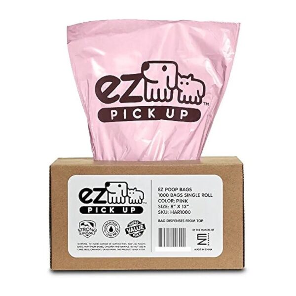 Pet Waste Disposal Dog Poop Bags Pink Unscented 1000 Count Bags