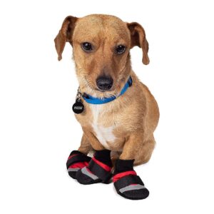 Pet Waterproof Red Booties with Velcro Closure and Waterproof Polar Fleece Lining