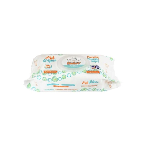 Pet Wipes with Natural Ingredients, Hypoallergenic and Fragrance-Free