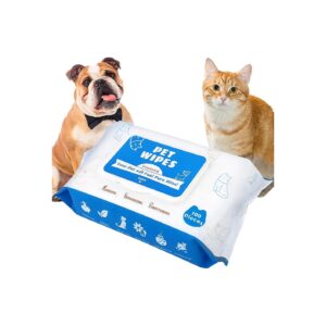 Pet Wipes with Vitamin E and Chamomile for Cats, Dogs, and Small Animals Cleaning