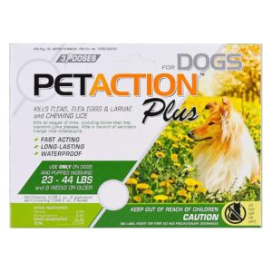 PetAction Flea Tick Treatment for Medium Dogs 23-44 lbs 3 Month Supply