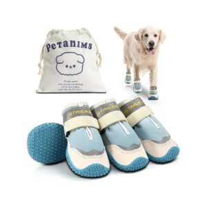 Petanim Dog Boots for Large Dogs, Waterproof, and Anti-Slip for Winter Walking