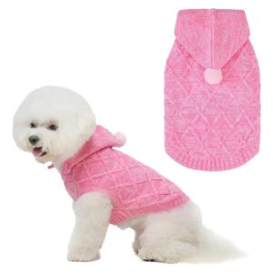 Petite Dog Sweater Hoodies Cozy Winter Knitwear Small Dogs Boys Girls Cute Puppy Sweater