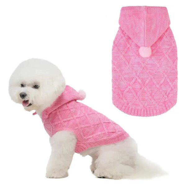 Petite Dog Sweater Hoodies Cozy Winter Knitwear Small Dogs Boys Girls Cute Puppy Sweater