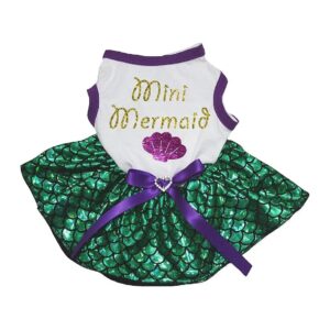 Petite Mermaid Shell Puppy Dog Dress with Cotton Polyester Blend