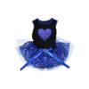 Petitebella Dog Dress with Blue Sequins and Heart Pattern in Medium Size