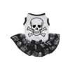 Petitebella White and Black Crown Skull Dress for Small and Medium Breed Dogs Medium Size