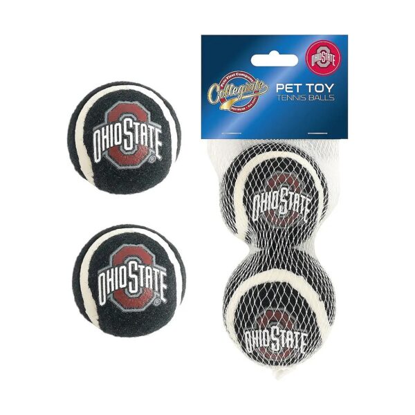 Pets First Interactive Tennis Balls Ohio State Buckeyes 2 Piece Set for Dogs Cats