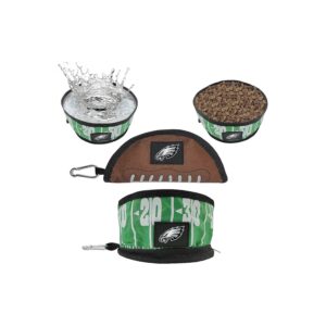 Pets First NFL Licensed Collapsible Food and Water Bowl for Dogs and Cats