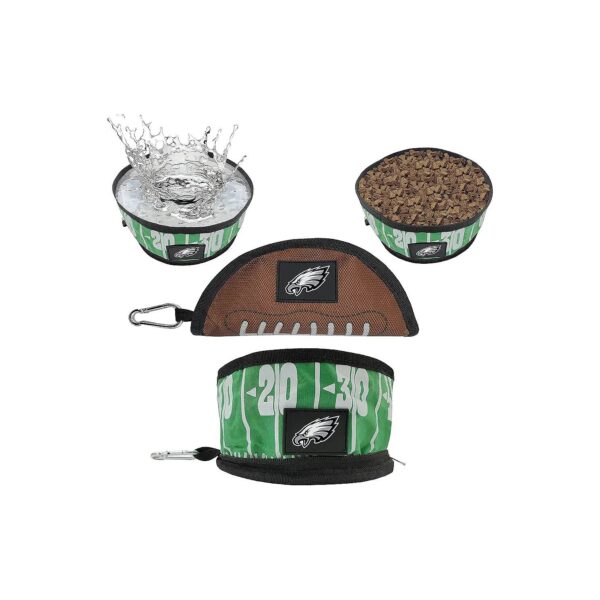 Pets First NFL Licensed Collapsible Food and Water Bowl for Dogs and Cats