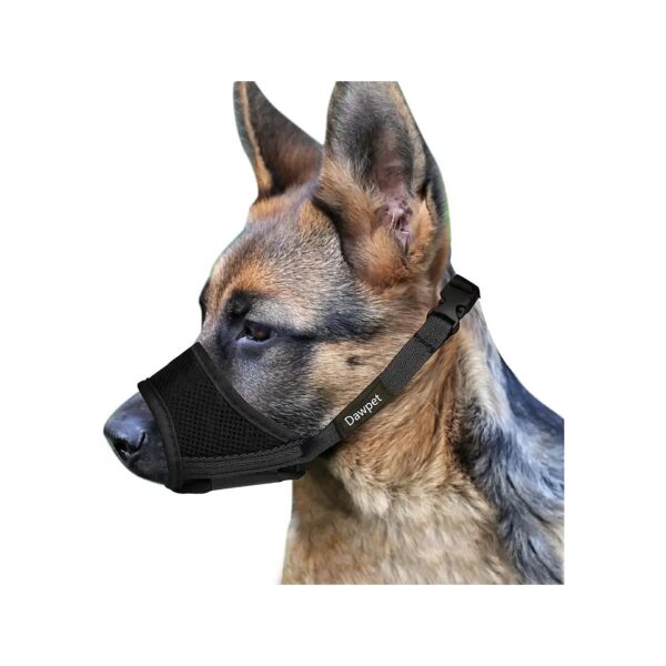 Pets Muzzle Anti Biting Barking Chewing Adjustable Loop Nylon for Medium Large Dogs Black