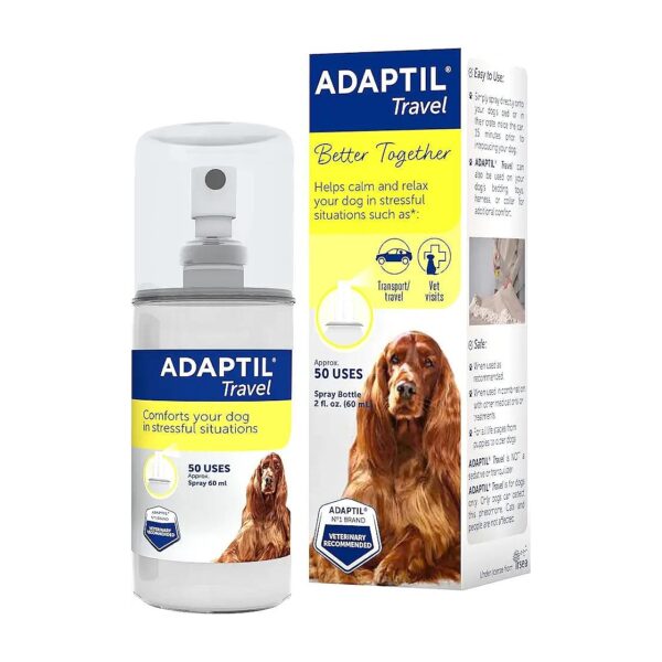 Pheromone Formula Spray for Dogs Calms and Comforts Them during Travel and Vet Visits