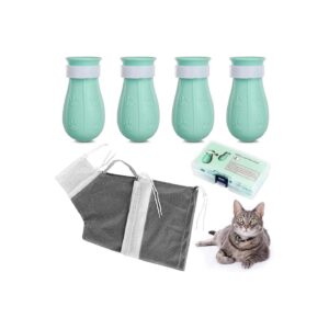 Piece Cat and Dog Shower Set with Anti-Scratch Boots and Calming Muzzle for Safe Trimming