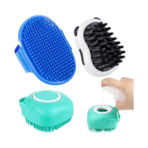 Piece Dog Bath Brush Set for Smoothing and Massaging Short and Long Haired Pets