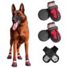 Piece Dog Boot Set in Size 8 with Anti-Slip Socks and Reflective Straps