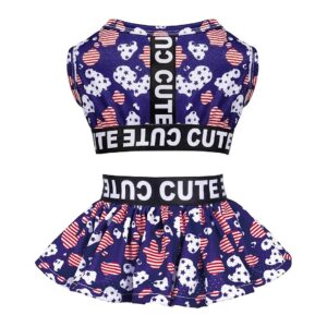 Piece Pet Outfit with Matching Skirt and Crop Top for Small Dogs