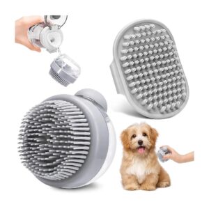 Piece Pet Shower Brush Set with Detachable Soap Dispenser for Easy Cleaning