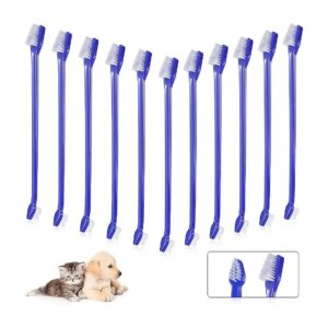 Piece Pet Toothbrush Set Soft Bristle Double-Headed Long Handle Pet Teeth Cleaning Kit