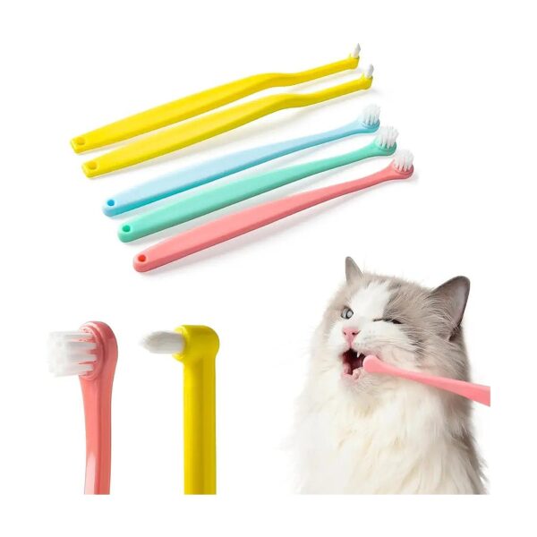 Piece Pet Toothbrush Set for Small Dogs and Cats with Soft Bristles and Ergonomic Handles