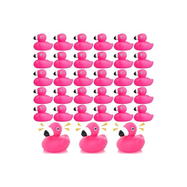 Piece Set of Lifelike Flamingo Rubber Duckies for Kids and Pets