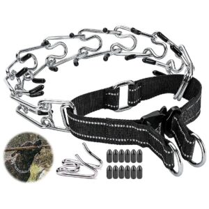 Pinch Collar for Small Medium Large Dogs Adjustable Quick Release Black Stainless Steel