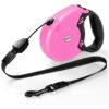 Pink 26 Foot Heavy Duty Dog Leash with Anti-Slip Handle for Small Medium and Large Dogs