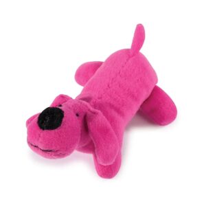 Pink 5 Inch Plush Squeaky Dog Toy with Neon Bright Filling