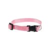 Pink Adjustable Dog Collar for Small Dogs with 1/2" Wide Woven Nylon Material