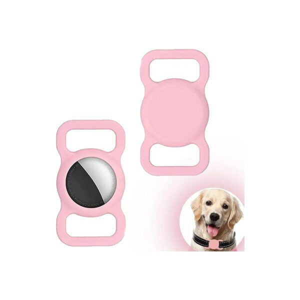 Pink AirTag Soft Silicone Case for Pet Collars, Backpacks, and School Bags