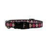 Pink Argyle Martingale Control Collar for Active Small Dogs with Narrow Heads