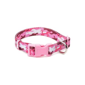 Pink Camo Dog Collar with Matching Buckle for Small Medium Large Breeds