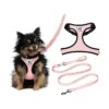 Pink Camo Dog Leash and Harness Set with Adjustable Strap