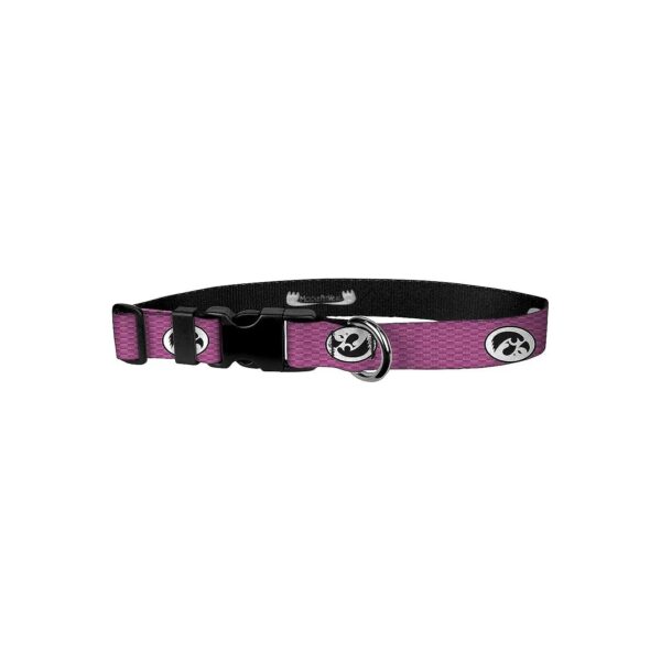 Pink Carbon Fiber Patterned Adjustable University of Iowa Hawkeyes Dog Collar