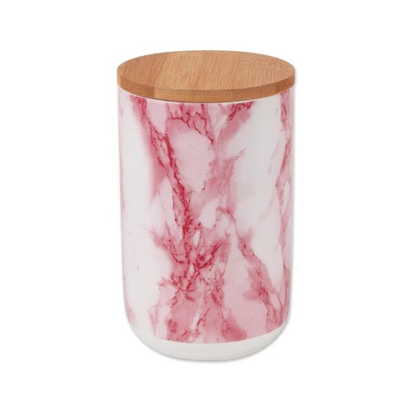 Pink Ceramic Treat Jar for Small to Medium Size Pets with Dishwasher Safe Design