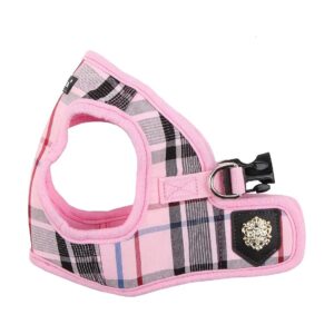 Pink Checkered Dog Harness with Adjustable Chest Girth up to 3 inches