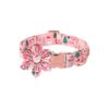 Pink Christmas Dog Collar with Flower Tie and Adjustable Size for Boy and Girl Dogs