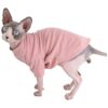 Pink Cotton Pullover T-Shirt for Hairless Sphynx Cats and Small Dogs