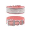 Pink Diamond Crystal Dog Collar with Reflective Stripe for Small Medium and Large Dogs