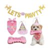 Pink Dog Birthday Bandana Hat and Accessories Set for Small Medium Large Breed Dogs