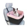 Pink Dog Booster Seat - Washable and Adjustable Pet Travel Carrier Bed for Medium Dogs